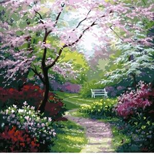 Paint by number cherry blossom